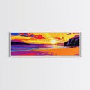 Golden Shore, Ocean Sunset, Boho Home Decor, Sunset Lover Gift, Warm Tones, Relaxing Seaside, Living Room Art, Canvas Print