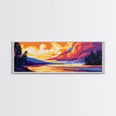 Dramatic Sky, Sunset Over Lake, Majestic Clouds, Vibrant Color Palette, Serene Landscape, Cabin Retreat, Canvas Print