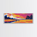 Serene Wetlands, Countryside Landscape Art, Vibrant Field Scene, Nature Inspired Print, Framed Canvas Print, Rustic Home Wall Decor
