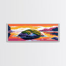 Mossy Rock, Tranquil Waters, Framed Canvas Print, Coastal Nature Art, Calming Home Decor, Zen Wall Art, Lake House Decoration