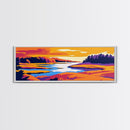 River Valley, Serene Water, Colorful Sunset, Framed Canvas Print, Nature Wall Art, Home Office Decor, Country Landscape, Fall Aesthetic