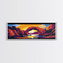 Desert Arch, Sunset Landscape, Western Nature, Vibrant Rocks, Framed Canvas Print, Boho Home Decor, Office Wall Art, Nature Lover Gift