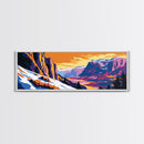 Mountain View, Winter Landscape, National Park Art, Canvas Print, Lodge Wall Decor,  Adventure Art, Snowy Scene, Scenic Painting