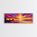 Castle Beach, Dreamy Sunset, Fantasy Wall Art, Canvas Print, Vibrant Coastal Painting, Storybook Landscape, Surreal Living Room Art