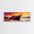 Shipwreck Sunset, Abandoned Boat, Nautical Scene, Dramatic Seascape, Framed Canvas Print, Coastal Wall Art, Living Room Decor