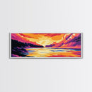 Ocean Wave, Sunset, Vibrant Colors, Canvas Print, Surfing Wall Art, Beach House Decor, Coastal Living Aesthetic, Ocean Lovers Gift