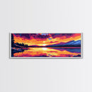 Mountain Reflection, Nature Wall Art, Sunset Lake Scene, Wilderness Print, Canvas Print, Rustic Home Decor, Cabin Living Room Art