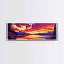 Sunset Lake, Mountain Reflection, Nature Art, Framed Canvas Print, Vibrant Wall Art, Fall Home Decor, Living Room Painting, Gift Idea