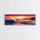 Ocean Adventure, Speedboat Waves, Adrenaline Art, Framed Canvas Print, Nautical Wall Decor, Sports Enthusiast Gift, Living Room Artwork