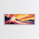 Ocean Wave, Surf Art, Coastal Home Decor, Beach Vibes, Framed Canvas Print, Tropical Wall Art, Modern Seascape, Large Wall Art