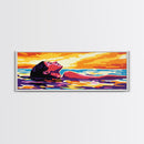 Sunset Serenity, Woman Floating, Peaceful Escape, Canvas Print, Boho Wall Art, Self-Care Theme, Relaxing Bedroom Decor, Gift Idea
