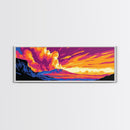 Volcanic Eruption, Sunset Sky, Canvas Print, Colorful Landscape Art, Bold Nature Decor, Abstract Wall Art, Living Room Wall Art