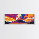 Explosive Volcano, Lava Art, Framed Canvas Print, Bold Nature Art, Vibrant Landscape, Fiery Sky, Modern Wall Decor, Office Art