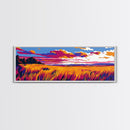Autumn Fields, Sunset Landscape, Framed Canvas Print, Fall Wall Art, Vibrant Wall Decor, Rustic Home Decor, Large Canvas, Boho Art