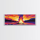 Bonfire Glow, Mountain Sunset, Scenic Fire Art, Canvas Print, Rustic Lodge Decor, Cabin Living Wall Art, Fall Home Aesthetic, Nature Vibes