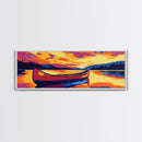Canoe Lake, Sunset Serenity, Nature Escape, Canvas Print, Rustic Home Decor, Adventure Wall Art, Cabin Retreat, Peaceful Waterscape