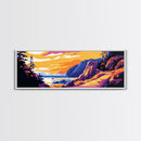 Coastal, Trail, Sunset, Framed Canvas Print, Nature Lover's Wall Art, Adventure Decor, Vibrant Landscape, Hiking Inspired Art, Cabin Art