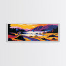 Roadside Lake, Scenic Highway, Coastal Drive Art, Vibrant Nature Print, Travel Lovers Gift, Framed Canvas Print, Hallway Wall Decor