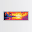 Waterfall Glow, Sunset Reflection, Mystical Art, Canvas Print, Dreamy Landscape, Ethereal Decor, Bedroom Wall Art, Boho Aesthetic