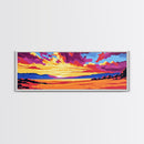 Sunset River Scene, Golden Hour Painting, Colorful Landscape, Cozy Nature Decor, Serene Wilderness Art, Rustic Cabin Accent, Canvas Print