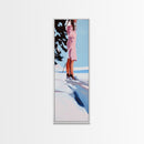 Winter Stroll, Cozy, Snowy, Canvas Print, Modern Minimalist Wall Art, Fashion Illustration, Serene Winter Scene, Home Decor