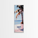 Palm Tree, Tropical, Beachy, Canvas Print, Summer Vibes Wall Art, Coastal Decor, Relaxing Seaside Painting, Minimalist Aesthetic