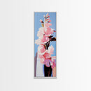 Pink Flowers, Botanical, Blooming Art, Nature Wall Art, Feminine Decor, Modern Floral Painting, Bedroom Aesthetic, Canvas Print