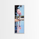 Cherry Blossom Reflection, Peaceful Nature Scene, Pastel Wall Art, Canvas Print, Bedroom Decor, Elegant Minimalist Art, Zen Aesthetic