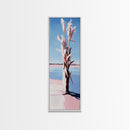 Desert Blossom, Modern Botanical, Pastel Wall Art, Canvas Print, Feminine Nature Decor, Soft Boho Aesthetic, Bedroom Wall Decor