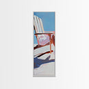 Beach Chair Relaxation, coastal art, summer vibes, minimalist beach painting, modern wall decor, living room art, framed canvas print