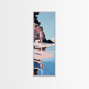 Ocean Reflection, Calm Waters, Coastal Wanderer, Framed Canvas Print, Minimalist Beach Art, Relaxing Home Decor, Bedroom Wall Art