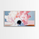 Abstract Explosion, Pink Cloud Art, Surreal Dreamy Painting, Modern Pastel Wall Decor, Whimsical Home Aesthetic, Framed Canvas Print