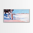 Winter Landscape, Snowy Field, Rustic Wall Decor, Farmhouse Art, Living Room Art, Framed Canvas Print, Winter Scene, Serene Home Art