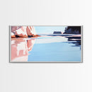 Reflections, Tranquil Beach Art, Ocean Wall Decor, Framed Canvas Print, Serene Coastal Painting, Pastel Seascape, Relaxing Artwork