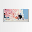 Pink Wave, Ocean Art, Abstract, Canvas Print, Coastal Wall Decor, Surreal Seascape, Beach House Accent, Modern Minimalist Style