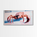Fantasy Crab, Surrealism, Unique, Framed Canvas Print, Coastal Art, Whimsical Decor, Ocean Creature, Beach House, Statement Piece