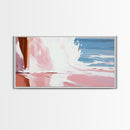 Ocean Waves, Beach Painting, Coastal Decor, Relaxing Seascape, Minimalist Artwork, Bathroom Wall Art, Framed Canvas Print, Tropical Aesthetic