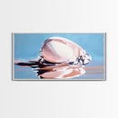 Sea Shell, Coastal Art, Beach House Wall Decor, Canvas Print, Nautical Painting, Minimalist Seaside Art, Bedroom Wall Decor