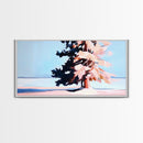 Winter Tree, Snowy Landscape, Framed Canvas Print, Minimalist Nature Art, Serene Wall Decor, Cozy Winter Aesthetic, Modern Wall Art