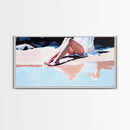 Beach Serenity, Relaxing Vacation Art, Coastal Aesthetic, Soft Summer Colors, Ocean Inspired, Framed Canvas Print, Modern Wall Decor
