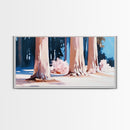 Sunset Forest, Golden Hour, Serene Nature, Canvas Print, Fall Wall Decor, Living Room Painting, Tranquil Art, Minimalist Woodland Art