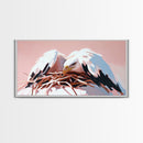 Bald Eagle, Wildlife Nest, Majestic Bird Art, American Symbol, Nature Aesthetic, Home Office Decor, Living Room Art, Framed Canvas Print