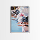 Water Reflection, Peaceful Scene, Tranquil Art, Framed Canvas Print, Calming Wall Decor, Soft Pastel Aesthetic, Nature Inspired Art