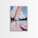 Ethereal Sky, Dreamy Seascape, Colorful Abstract Art, Rainbow Reflection, Modern Landscape, Framed Canvas Print, Living Room Wall Art