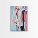 Western Fashion, Cowboy Aesthetic, Rustic Boho Art, Pastel Tones, Modern Western Decor, Framed Canvas Print, Bedroom or Living Room