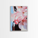 Floral Beauty, Romantic Blooms, Soft Pink Aesthetic, Feminine Wall Art, Elegant Pastel Decor, Framed Canvas Print, Living Room