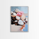 Seashell Collection, Beach Treasures, Coastal Aesthetic, Nautical Wall Art, Framed Canvas Print, Ocean Decor, Living Room Artwork