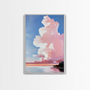 Pink Clouds, Sunset Sky, Dreamy Wall Art, Romantic Painting, Pastel Decor, Soft Aesthetic, Nature Inspired, Canvas Print, Bedroom Art