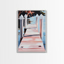 Serene Dock, Waterside Retreat, Nautical Art, Coastal Living, Summer Wall Decor, Bedroom or Office Art, Framed Canvas Print