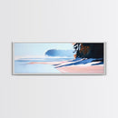 Misty Shoreline, Coastal Landscape Art, Minimalist Seascape, Ocean View, Framed Canvas Print, Modern Home Decor, Living Room Art